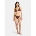 thumbnail image 2 of No Boundaries Warm Chocolate Cheeky High Leg Bikini Swim Bottoms, Women's, 2 of 5
