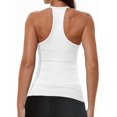 thumbnail image 6 of Workout Tops for Women Racerback Basic Tank Summer Camisole V Neck Slim Fit Ribbed Sleeveless White L, 6 of 7