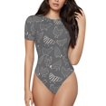 thumbnail image 2 of Uemuo Funny Chicken Pattern Women's One Piece Short Sleeve Swimsuit Rash Guard Surfing Modest Quick-drying Swimsuit Beach Essentials-, 2 of 9