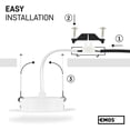 thumbnail image 3 of Juego de 1 foco LED redondo extraplano de 5 vatios (5 W) / 450 lúmenes, blanco Foco LED empotrable exclusivo | Lámpara de techo orientable 50° Spot LED Blanco neutro 3000K, 3 of 5