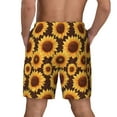thumbnail image 2 of Lsque Mens Swim Trunks Chocolate Plaid Sunflower Pattern - Bathing Suit Compression Liner - Beach Swim Shorts Swimwear - (S-3XL) - Stretch Quick Dry -XX-Large, 2 of 9