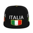 thumbnail image 2 of Italia Italian Flag Italy Flat Brim Trucker Cap Adjustable Snapback Hat For Men Women, 2 of 8