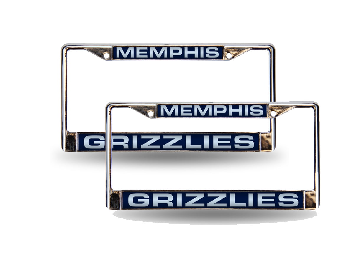Memphis NBA Grizzlies Chrome Metal (Set of 2) Laser Cut License Plate