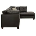 thumbnail image 3 of 3 Piece Sofa Set, Right Facing Chaise, Black Vegan Leather, Nailhead Trim, 3 of 5