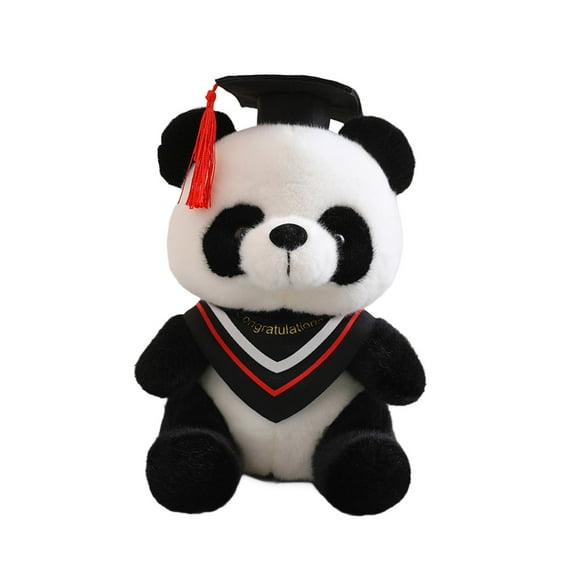 TIELUTT Jouet Commémoratif de Collation des Grades Foulard de Docteur Foulard de Poupée Panda Jouet Panda Décoration de Collation des Grades pour la Saison de Collation des Grades Poupées Tangentes Mini Poupées Inspirantes Poupées Tête Cousue à la Main