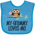 thumbnail image 3 of Inktastic Grammy Loves Me Grandchild Owl Girls Baby Bib, 3 of 4