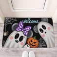 thumbnail image 2 of Happy Halloween Welcome Doormat,Durable Absorbent Low-Profile Door Mat 17x30 Inch Horror Pumpkin Ghost Switch Rug for Bedroom Living Room, 2 of 6