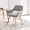 GreY, variant on Modern Dining Chairs Kitchen Chair Accent Chair for Living Dining Room Arm Chairs Club Guest with Solid Wood Legs(Set of 1, Wool White)