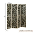 thumbnail image 2 of Roundhill Furniture 4-Panel Wood Room Divider, Folding Portable Partition Screen, Black and Gold, 2 of 6