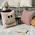 thumbnail image 7 of Sm:)e Scary Hey Boo Cute Ghost Spooky Halloween Throw Pillow Covers, 16X16 Inch Set of 4, Striped, Pink, 7 of 7