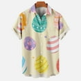 thumbnail image 2 of Lolmot Easter Shirts for Men Funny Hawaiian Short Sleeve Shirts Bunny Carrot Printed Button Up Shirts Casual Pocket Loose Beach Sweatshirts, 2 of 5