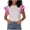 White, variant on Abstract Stripe Pattern V-Neck T-Shirt Women's Loose Dolman Sleeve Casual Blouse Lightweight Breathable for Multiple Occasions Daily Wear