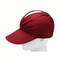 thumbnail image 3 of Wine Wide Brim Visor Hats for Women, Lightweight UV Protection Beach Sport Cap for Outdoor Activities,Hiking, Cycling,Travel,Yellow, 3 of 5