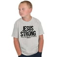 thumbnail image 3 of Jesus Strong Philippians 4:13 Bible Crewneck T Shirts Boy Girl Teen Brisco Brands XS, 3 of 6