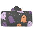 thumbnail image 5 of Yayeee Kids Hooded Towels Toddler Soft Absorbent Beach Bathing Wrap 50" x 23.5", Halloween Orange Ghosts, 5 of 5