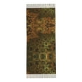 thumbnail image 3 of Foulard à Franges pour Femmes, Texture Vintage Marron Vert, Châle Long, Léger et Chaud, 3 of 6