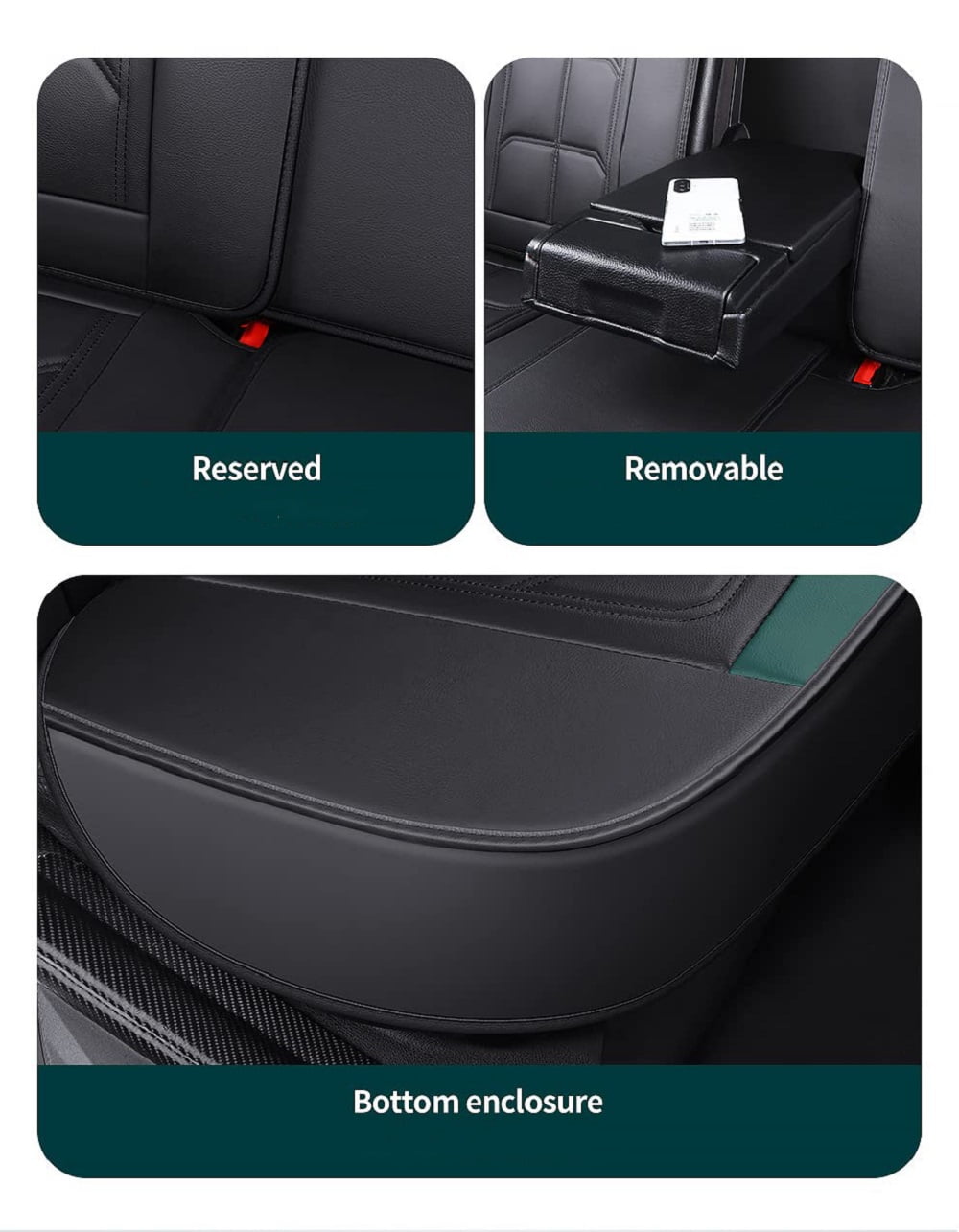 2 Pack Universal Fit Waterproof Faux Leather Car Seat Covers Set, Premium Protector for SUV and Truck in Black-Grey