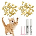 thumbnail image 1 of Uxcell Cat Nail Caps, Cat Claw Covers with Adhesive Glue and Applicators, Kitten Claw Caps Soft Paws, (40 Pcs, S, Crystal Gold), Intended for Pet Tips /  Nail Covers / Control Paws, 1 of 6