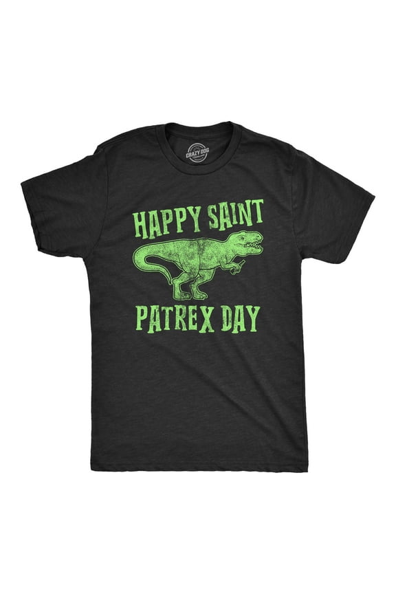Mens Happy Saint Patrex Day T shirt Funny T-Rex Dinosaur St Patricks Day Graphic Graphic Tees
