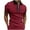 A0598-Red, variant on POTETI Casual Mens Polo Shirt Short Sleeve Collared Shirts Solid Quarter Zip Pockets Patchwork Tops