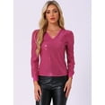 thumbnail image 4 of DARING DIVA Women's Sparkly Sequin Top V Neck Blouse XL Hot Pink, 4 of 6