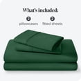 thumbnail image 3 of Bare Home Ultra-Soft Fitted Sheet + Pillowcase Set - Premium 1800 Collection - Deep Pocket - Split Head Flex King, Forest Green, 3 of 8