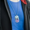 thumbnail image 3 of Hummingbird Crowned Woodnymph Purple Violet Military Dog Tag Pendant Necklace with Chain, 3 of 4