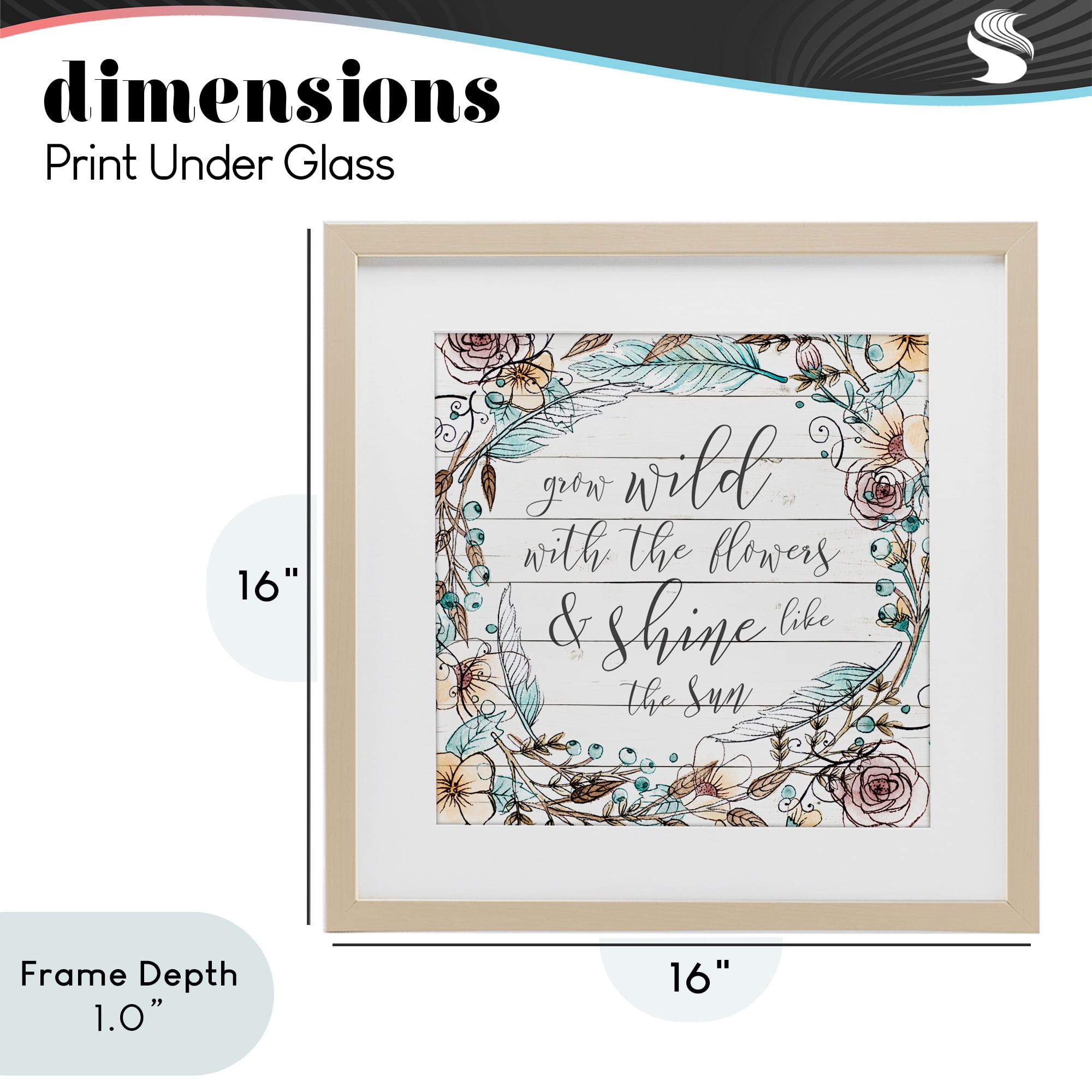 Stupell Industries Grow Wild With Flowers Birch Framed Print Under Glass, design by SD Graphics Studio