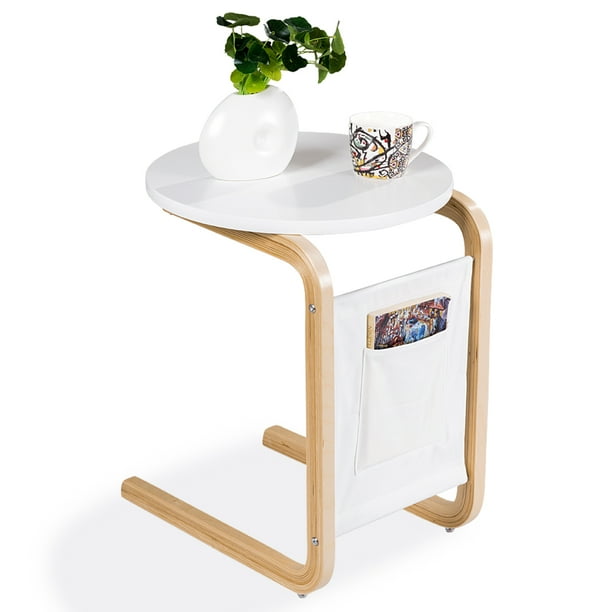 Giantex Bentwood End Side Table Round Tabletop Coffee ...