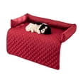 thumbnail image 2 of Couch Covers for Dogs and Cats, Fuzzy Dog Sofa Bed with Cream Square Plaid, Plush Pet Couch Cover Bed, Thickened Quilted Furniture Protector Mat for Large Medium Pets(29.5"*47",Red), 2 of 6