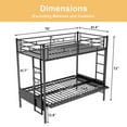 thumbnail image 5 of Bellemave Twin Over Futon/Full Bunk Bed, Metal Bunk Bed Frame with Couch, Convertible Bunk Bed Twin Over Full with Ladder for Bedroom (Black）, 5 of 11