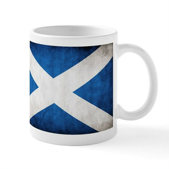 CafePress - Antiqued Scottish Flag Mugs - 11 oz Ceramic Mug - Novelty Coffee Tea Cup