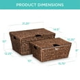 thumbnail image 7 of Best Choice Products Set of 2 XL Water Hyacinth Woven Tapered Storage Basket Chests w/ Attached Lid, Handle Hole, 7 of 7