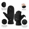 thumbnail image 3 of Gants d'Hiver Mitaines à Rabat en Polaire Chaude pour Course d'Hiver, Textos, Photographie pour Hommes et Femmes (Noir P), 3 of 5