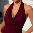 thumbnail image 5 of Fgnfyis Womens Tops Women's Casual Summer Sleeveless Neck Draped Front Backless Tank Top Women Tank Tops RD1 M, 5 of 5