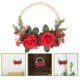 thumbnail image 2 of Corona de simulación para puerta de entrada, adorno colgante, corona de flores artificiales, 2 of 7