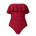 thumbnail image 4 of Traje de baño de una pieza para mujer, conjuntos de bikini para mujer, bikini liso sin espalda, traje de baño de dos piezas con vendaje, conjunto de ropa de playa para mujer, 4 of 6