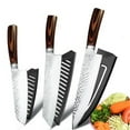 thumbnail image 1 of Cuchillos de Cocina Profesionales, Juego de Cuchillos de Chef de 3 Pzas, Cuchillos Afilados para Cocina, Hoja Martillada de Acero Inoxidable con Alto Contenido de Carbono, Cuchillo de Cocina Japonés, 1 of 7