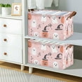 thumbnail image 2 of Yayeee Foldable Storage Basket for Shelves with Handles Waterproof Cloth Bins, Pink Halloween Ghosts, 2 of 7