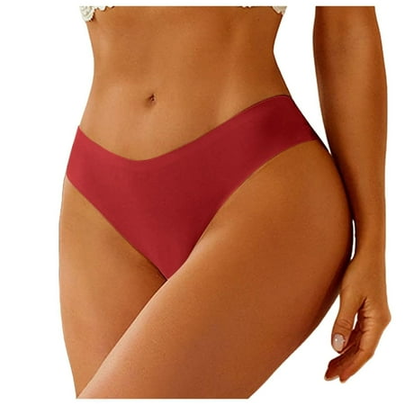 Ladies Panties Underwear Sexy Lace High Cut Panties Panty Stretch Underpants Breathable Briefs Seamless Underwear for Women Red L
