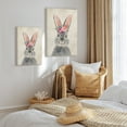 thumbnail image 2 of WFSposter Retro Bunny Rabbit Canvas Wall Art Country Animal Painting Cute Rabbit with Garland Wall Décor Home Artwork for Nursery Decor Bathroom Bedroom Kitchen Kid's Room Decoration 12x16in Framed, 2 of 7
