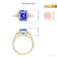 thumbnail image 4 of ANGARA Natural Cushion 2.6 ct Tanzanite Ring with Trio Bezel Diamonds in 14K Yellow Gold for Women (Size-10x8mm) | December Birthstone, Anniversary, Jewelry Gift for Women | Natural Tanzanite Ring, 4 of 8