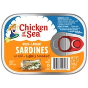 Chicken of the Sea Wild Caught Sardines in Oil Lightly Smoked, 3.75 oz Can