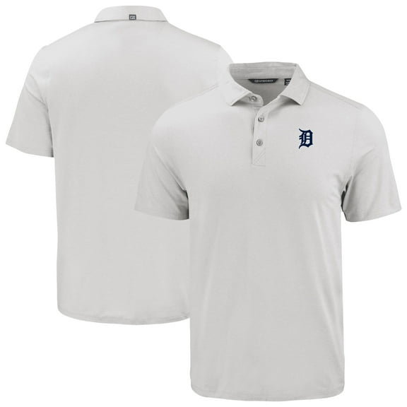 Men's Cutter & Buck Gray Detroit Tigers Coastline Epic Comfort Eco Recycled Polo