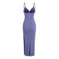 thumbnail image 3 of Vibrant V-Neck Cami Dress Sexy Cut Out Split Hem Sleeveless Flowy Essential, 3 of 13