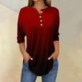 thumbnail image 2 of SwiftWear T-Shirts pour Femmes Mode Tendance Col Rond Manches Mi-Longues T-Shirt Dégradé Décontracté Ample Basique, 2 of 5
