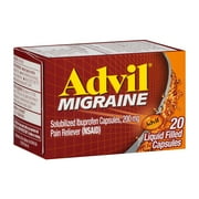 Advil Migraine Headache Relief, Ibuprofen 200mg for Nausea Relief - 20 Liquid Filled Capsules