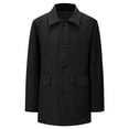 thumbnail image 6 of LYSMORA 2026 Men's Lapel Collar Mid Length Wool Blend Coat, Button Front Flap Side Pockets Loose Fit Fall Winter Warm Business Casual Outerwear, 6 of 6