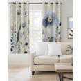 thumbnail image 2 of Spring Blue Floral Blackout Curtains, Light Blocking Print Window Curtains, Vintage Garden Wildflowers Botanical Thermal Insulated Window Drapes for Living Room Kitchen Cafe 2 Panels, 55"W x 39"L, 2 of 9