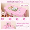 thumbnail image 5 of GLACER Kids Vanity with Flip Top Mirror, 2 in 1 Vanity Table and Chair Set with Shatterproof Acrylic Mirror, Hidden Storage Space,  Makeup Dressing Table for Bedroom, Gifts for Girls, 5 of 9